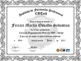 Certificado Instituto CBTEch