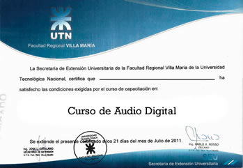Certificado UTN FRVM - Audio Digital