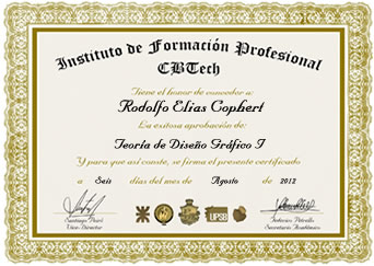 Certificado - Teor&iacute;a del Dise&ntilde;o Gr&aacute;fico I