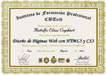Certificado - Experto en Dise&ntilde;o y Programaci&oacute;n Web con PHP