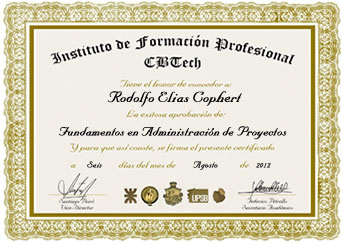 Certificado - Fundamentos en Administraci&oacute;n de Proyectos