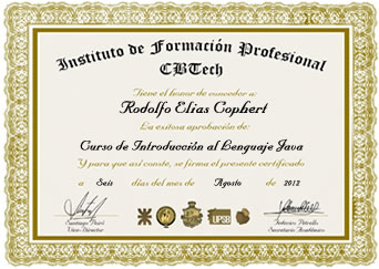 Certificado - Experto en Programaci&oacute;n en JAVA