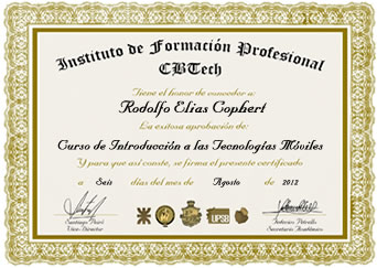 Certificado - Introducci&oacute;n a las Tecnolog&iacute;as M&oacute;viles