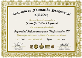 Certificado - Seguridad Inform&aacute;tica para Profesionales IT