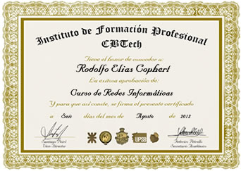 Certificado - Redes Inform&aacute;ticas