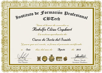 Certificado - Experto en Tecnolog&iacute;as del Sonido