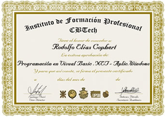 Certificado - Programacion en Visual Basic.Net - Aplicaciones para Windows.