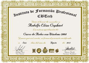 Certificado - Experto en Administraci&oacute;n y Seguridad de Redes Inform&aacute;ticas