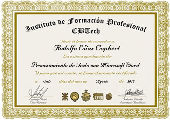 Certificado - Procesamiento de Textos con MS Word
