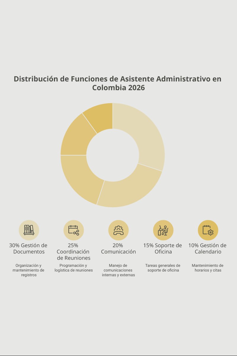 Distribución salarial del asistente administrativo en Colombia por rango de experiencia y habilidades especializadas en 2026
