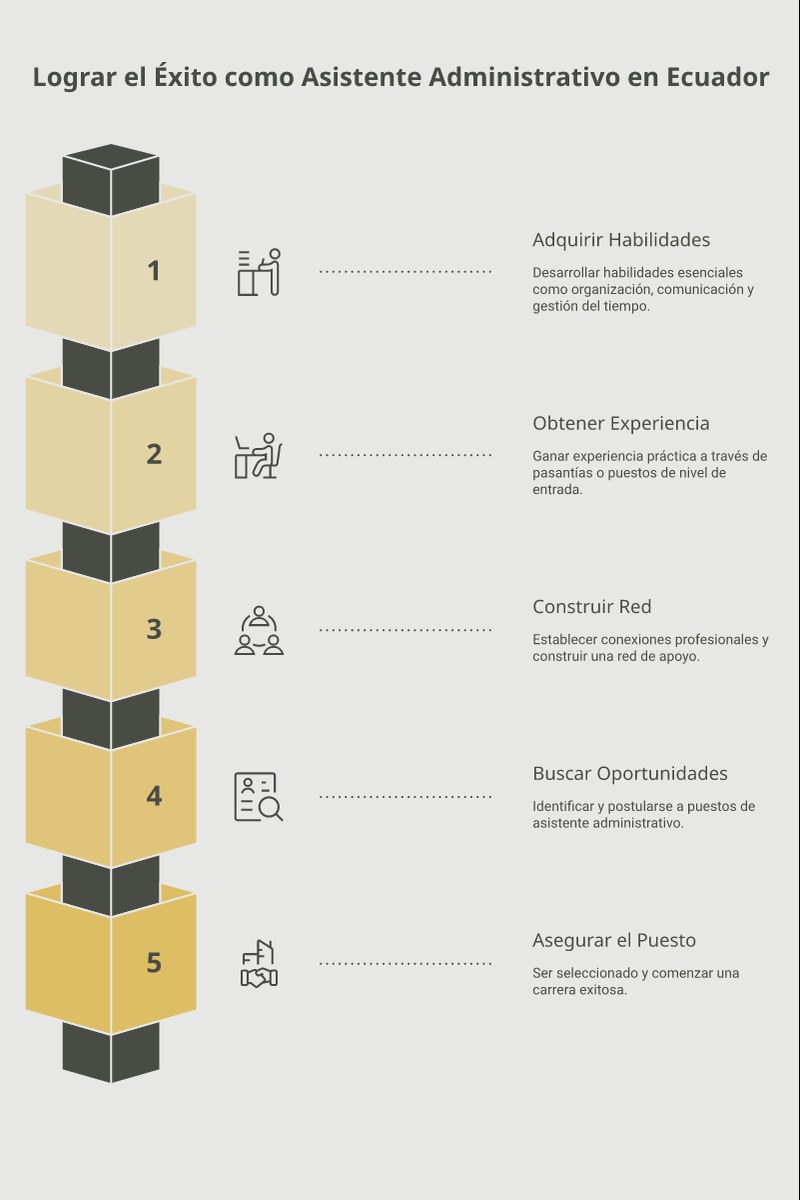 Esquema del plan de carrera y escalafón salarial para un asistente administrativo en Ecuador en función de su preparación académica y experiencia.