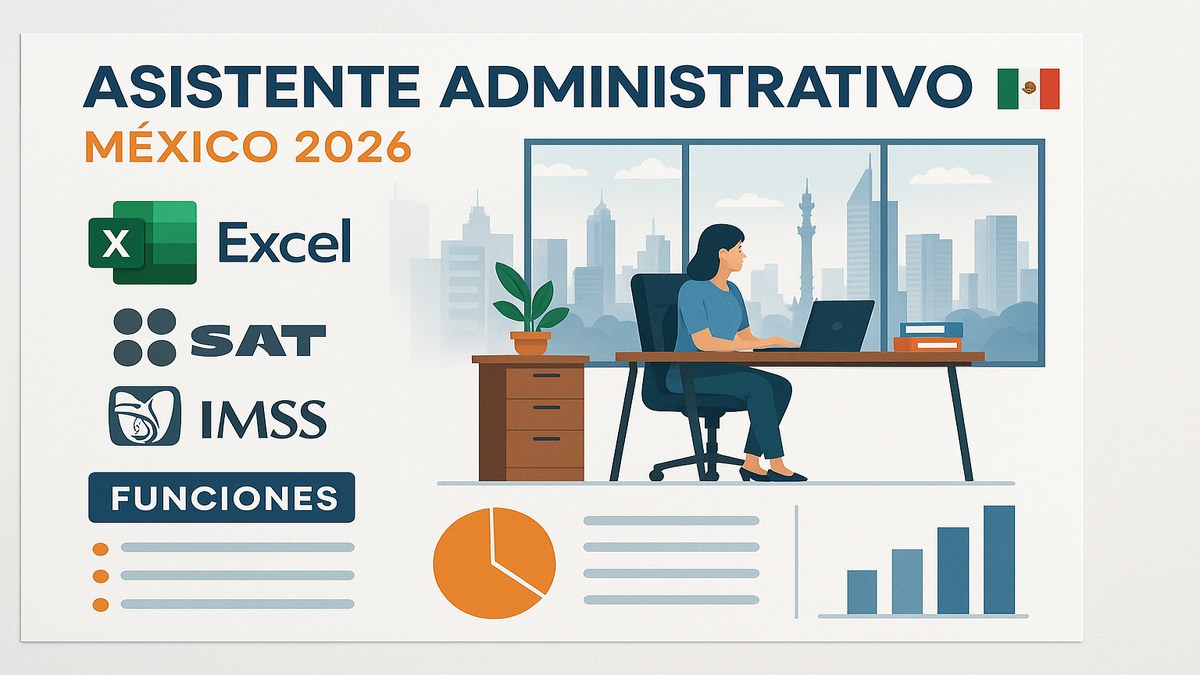 Infograf&iacute;a: funciones, sueldo y formaci&oacute;n del asistente administrativo en M&eacute;xico 2026