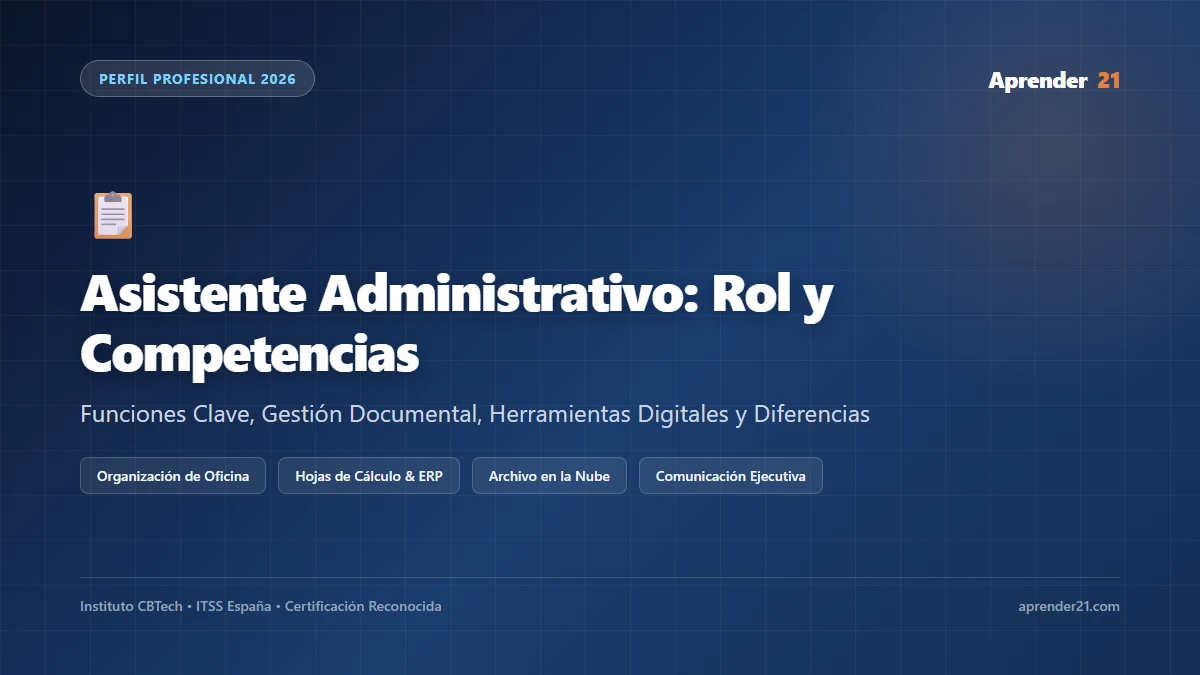 Asistente Administrativo: Qué Es, Funciones Principales y Diferencias 2026