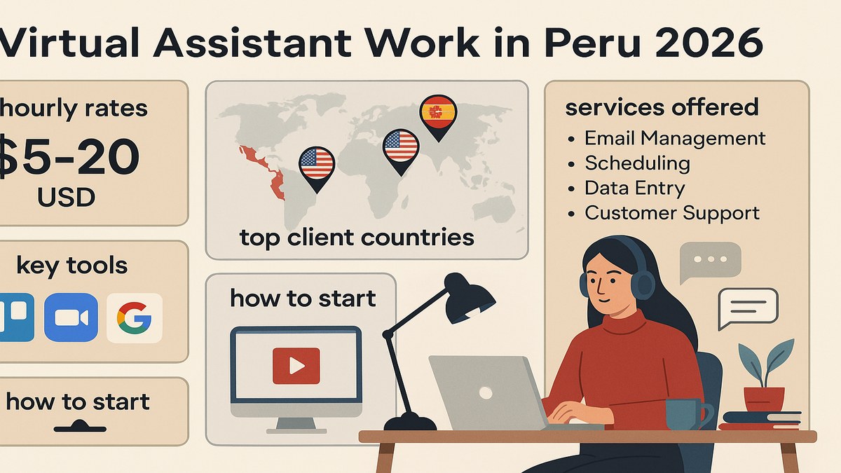 Datos, países y aplicaciones del asistente administrativo virtual en Perú 2026