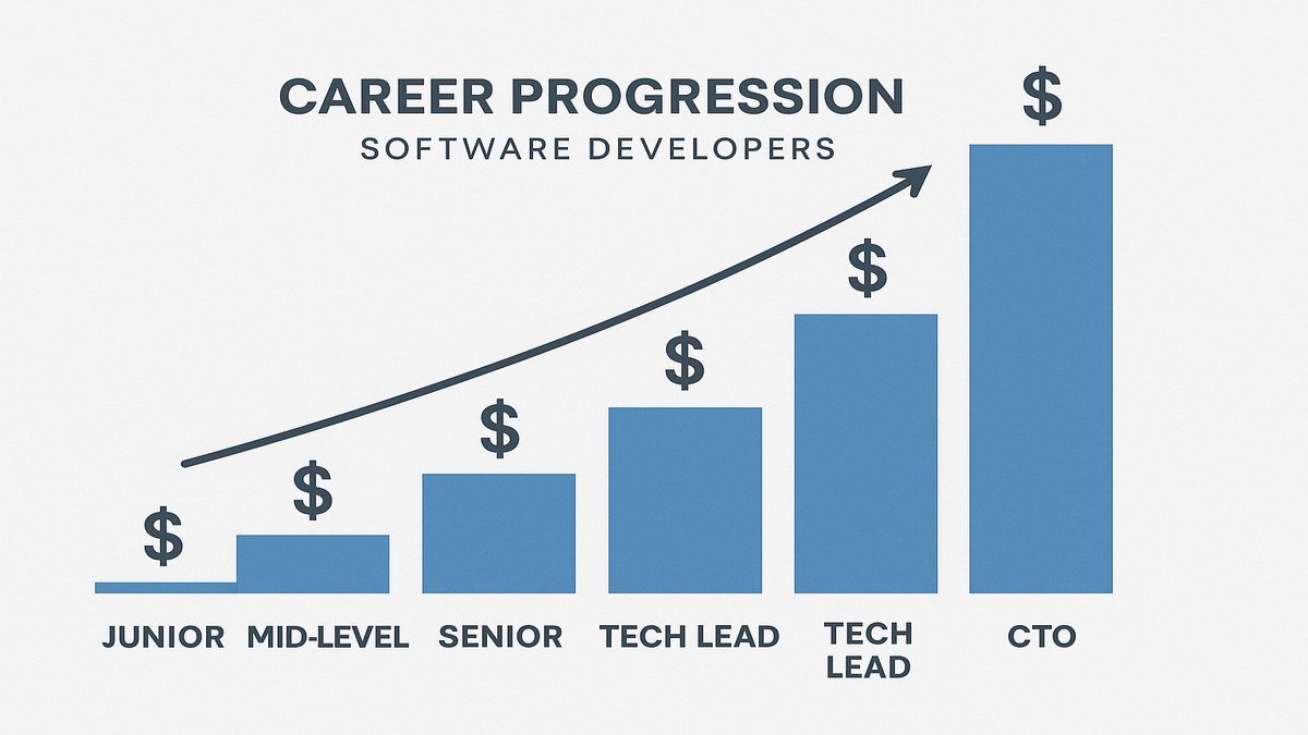 Progresión de carrera de programador en Perú de junior a senior a tech lead con incrementos salariales
