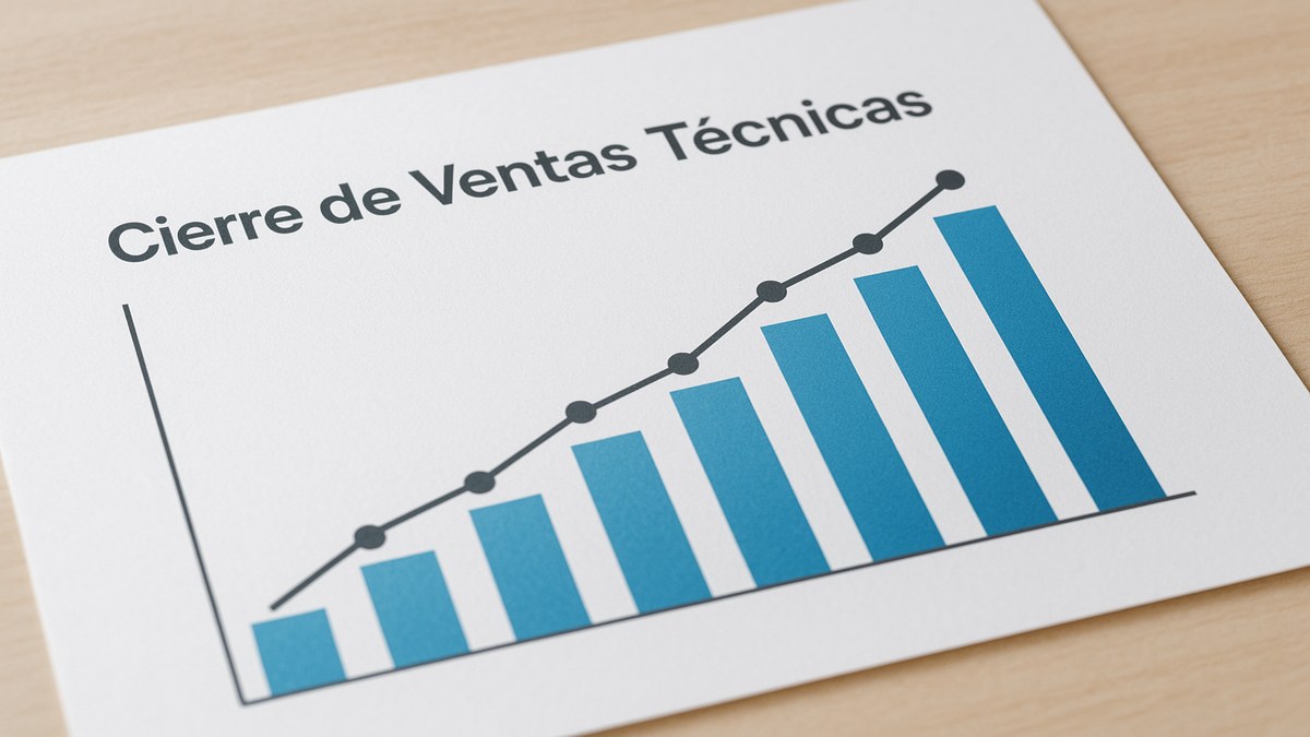 Esquema del proceso de cierre de ventas con señales de compra y técnicas por etapa