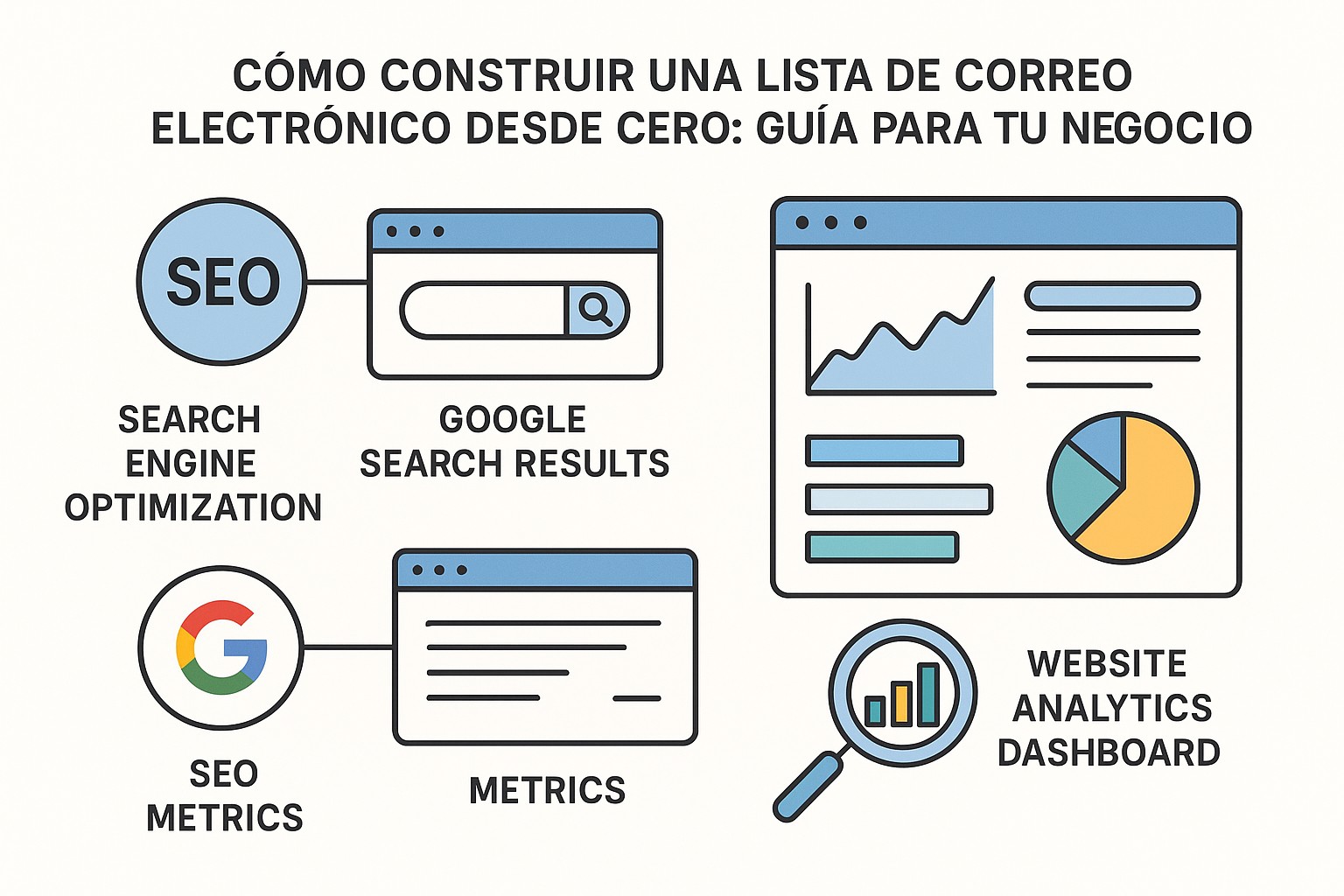 Ilustración sobre como construir lista correo electronico