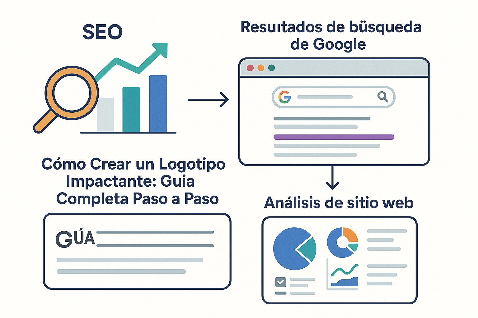Diagrama sobre como crear logotipo impactante guia