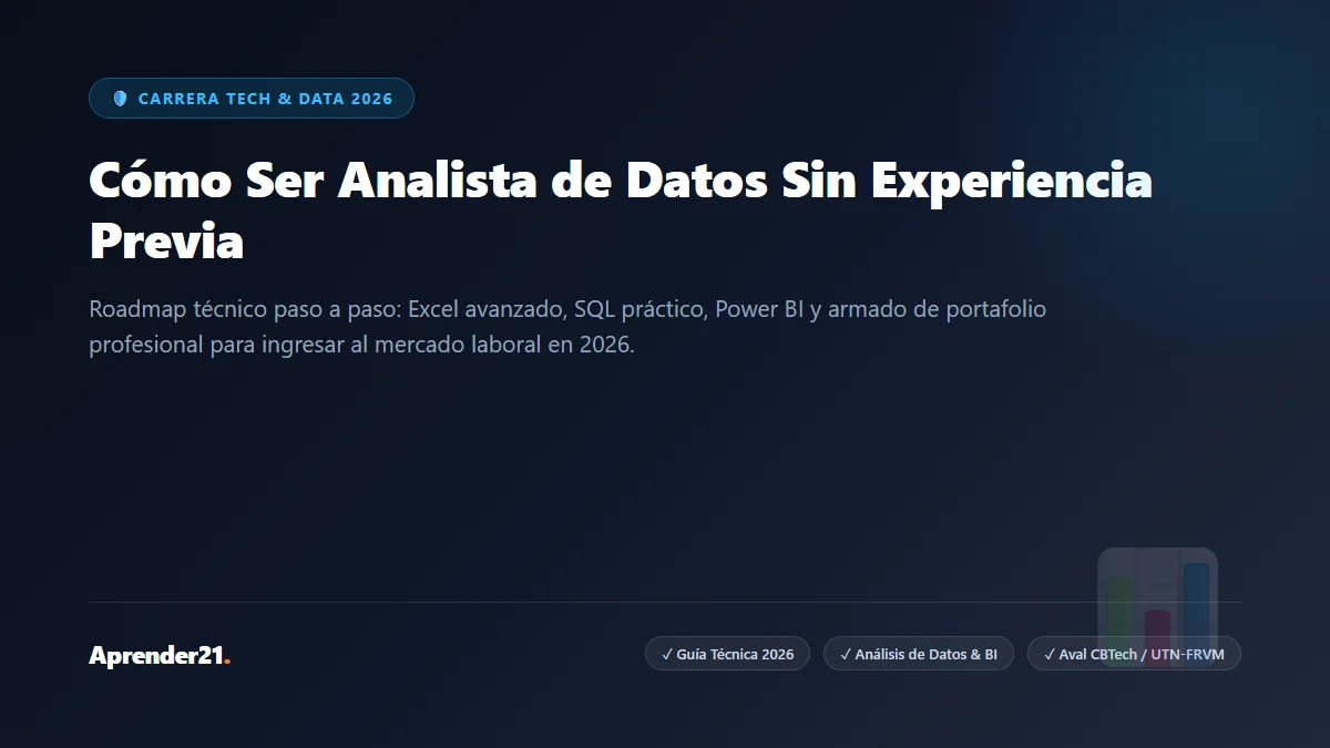 Cómo Ser Analista de Datos Sin Experiencia 2026