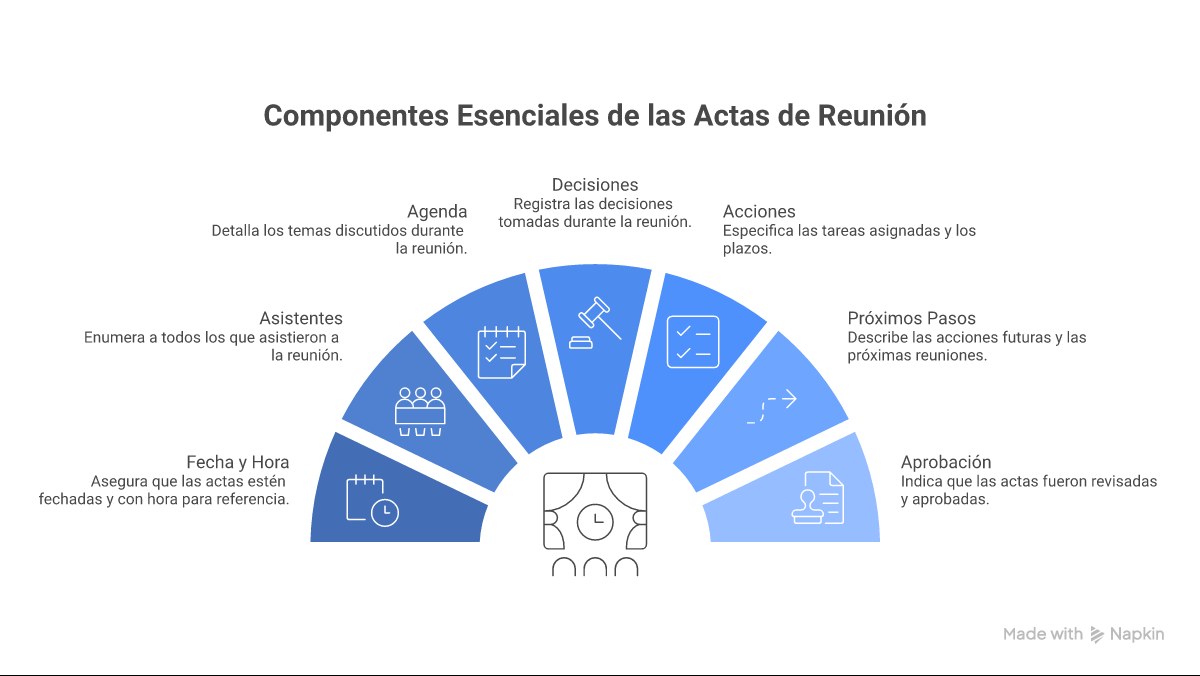 Infografía: estructura de acta de reunión perfecta y errores más comunes a evitar