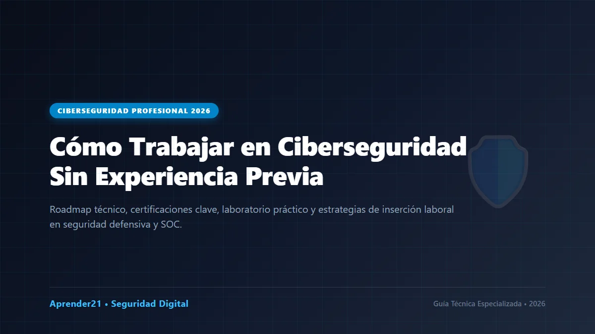 Cómo Trabajar en Ciberseguridad Sin Experiencia Previa: Guía Paso a Paso 2026