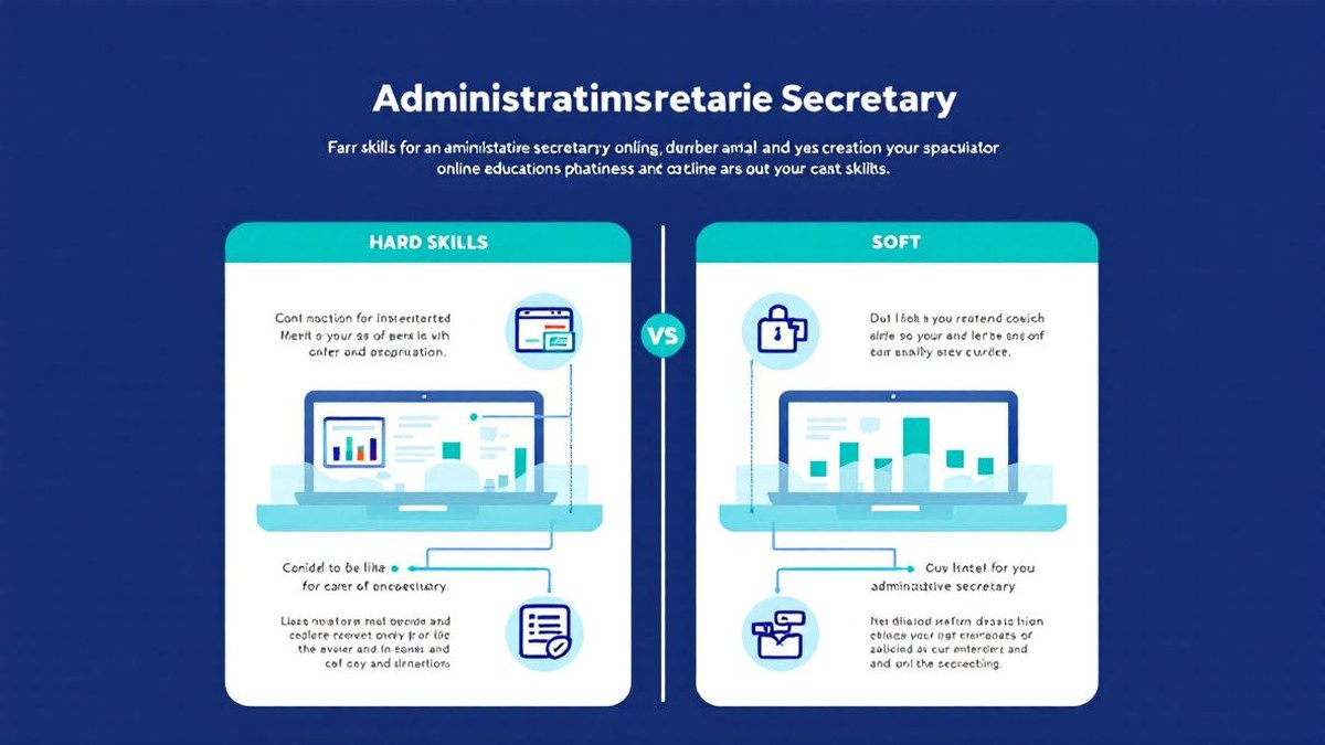 Diagrama que separa habilidades técnicas y habilidades blandas de una secretaria administrativa