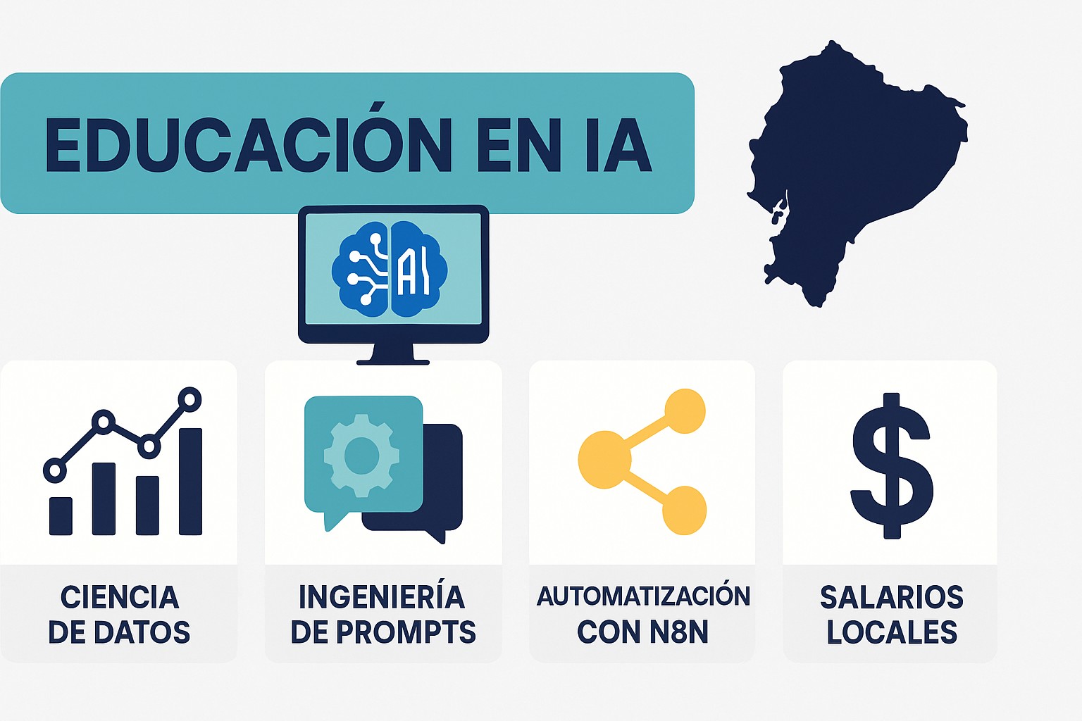 Infografía del ecosistema de Inteligencia Artificial en Ecuador 2026
