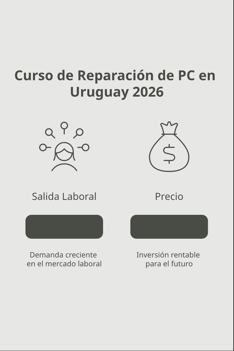 Esquema de ruta de aprendizaje y salida laboral para soporte de PC en Uruguay