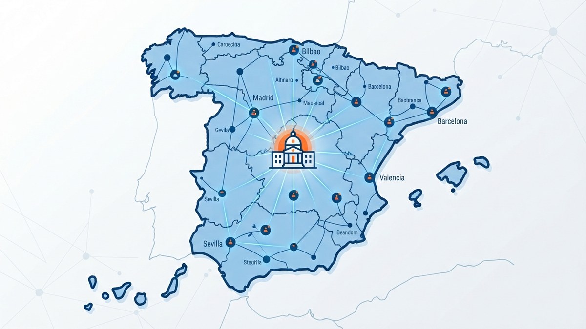 Mapa de los servicios autonómicos de empleo en España que gestionan cursos SEPE gratuitos