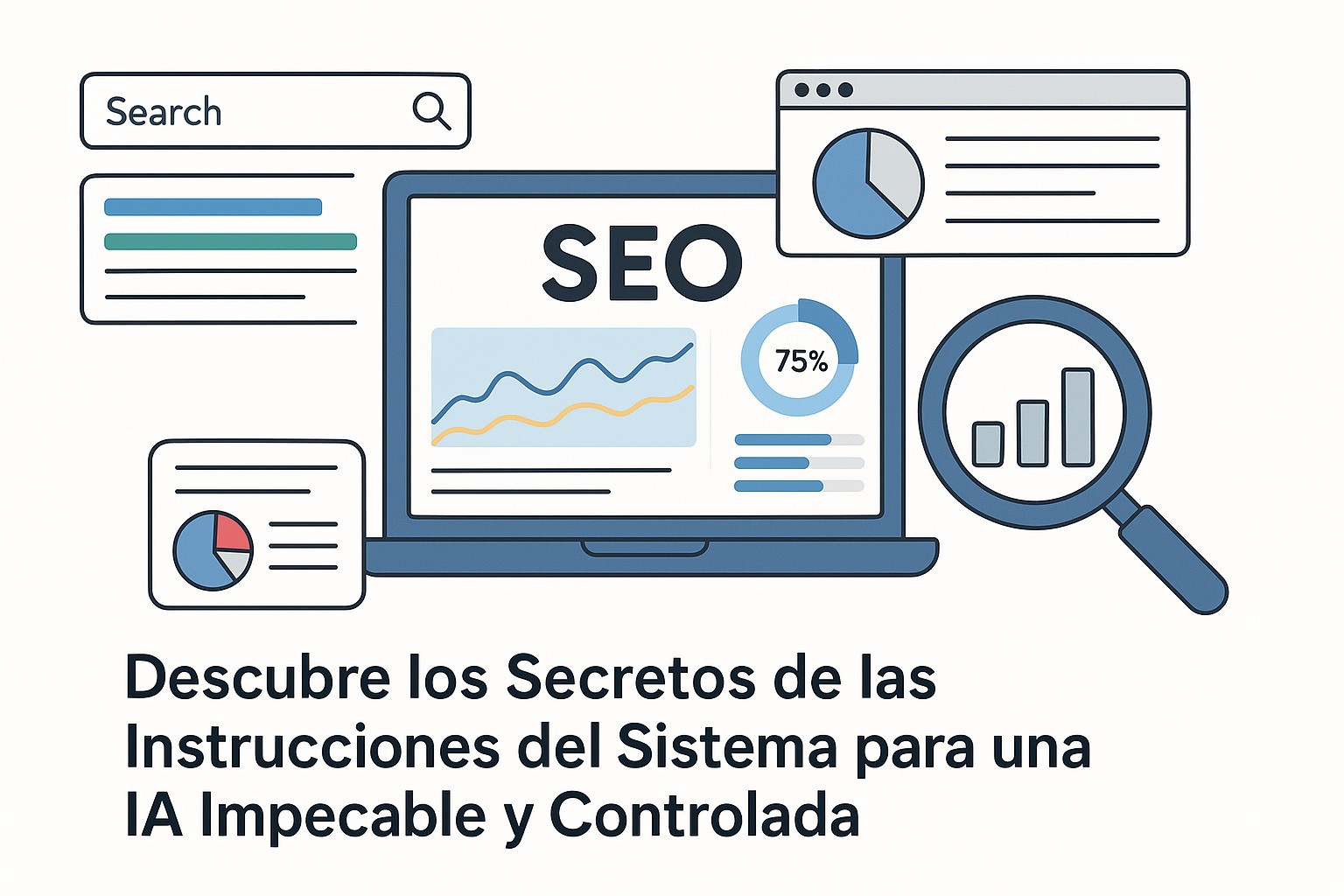 Representación visual de cómo las instrucciones del sistema establecen el marco para el comportamiento de la IA, controlando sus respuestas y personalidad.