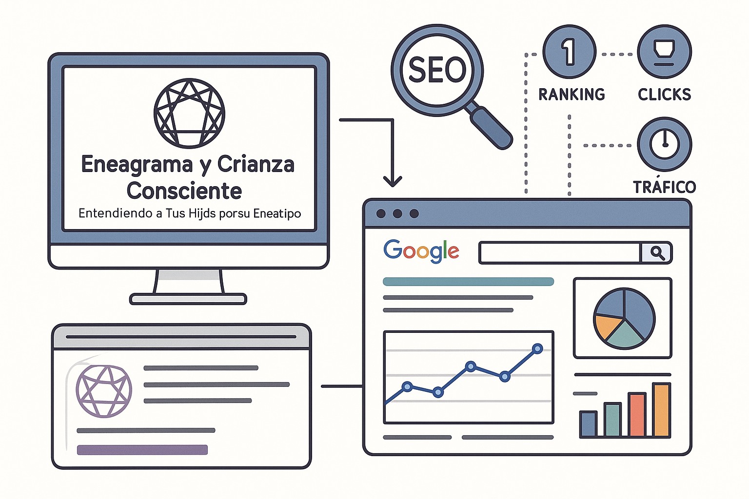 Familia feliz interactuando y jugando juntos, simbolizando la armonía lograda a través de la comprensión del Eneagrama