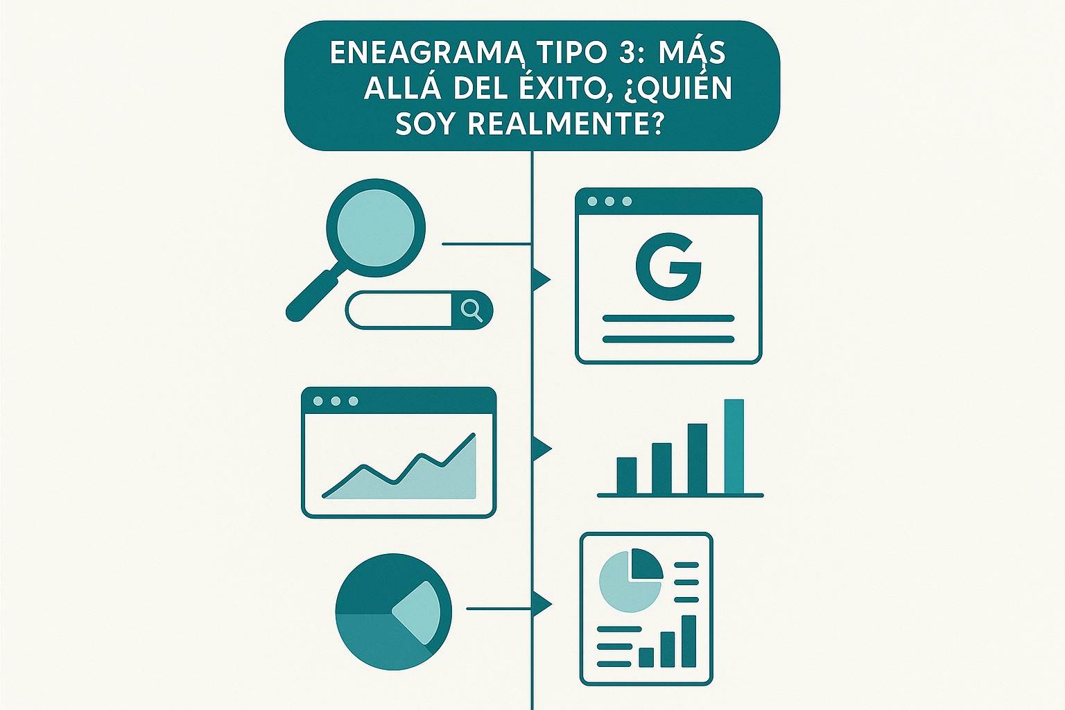 Infografía: conceptos clave de Eneagrama Tipo 3: Más Allá del Éxito, ¿Quién Soy Realmente?