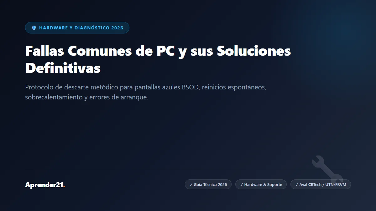 Fallas Comunes de PC y sus Soluciones Definitivas [Guía 2026]