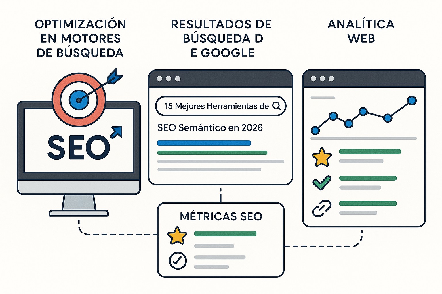 Ilustración sobre herramientas seo semantico