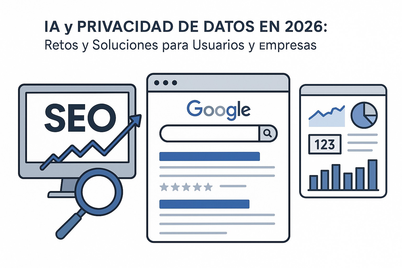 Ilustración sobre ia privacidad datos retos 2026
