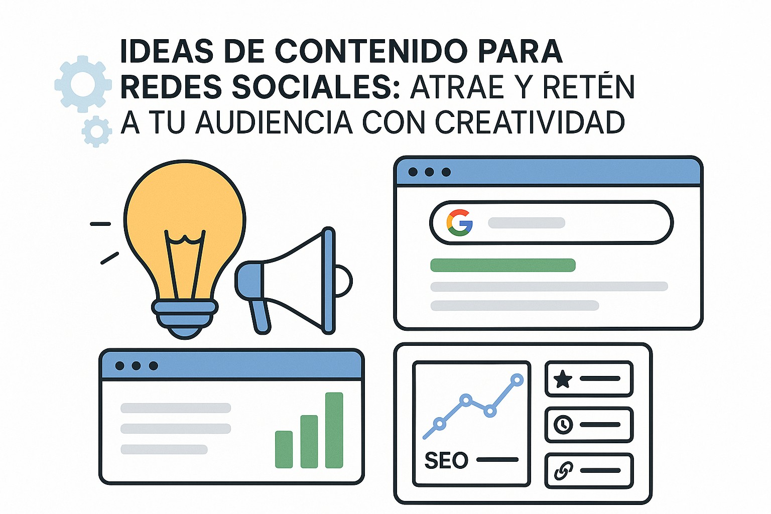 Diagrama sobre ideas contenido redes sociales