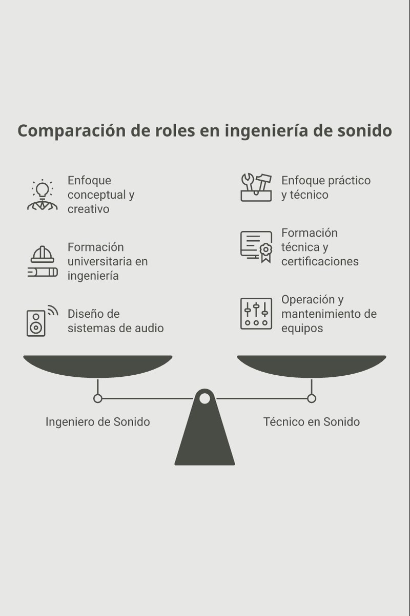 Esquema de las salidas laborales y campos de especialización técnica y de diseño en la industria del sonido