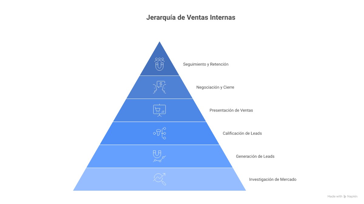 Infografía: modelo inside sales con roles herramientas KPIs y plan de crecimiento del equipo
