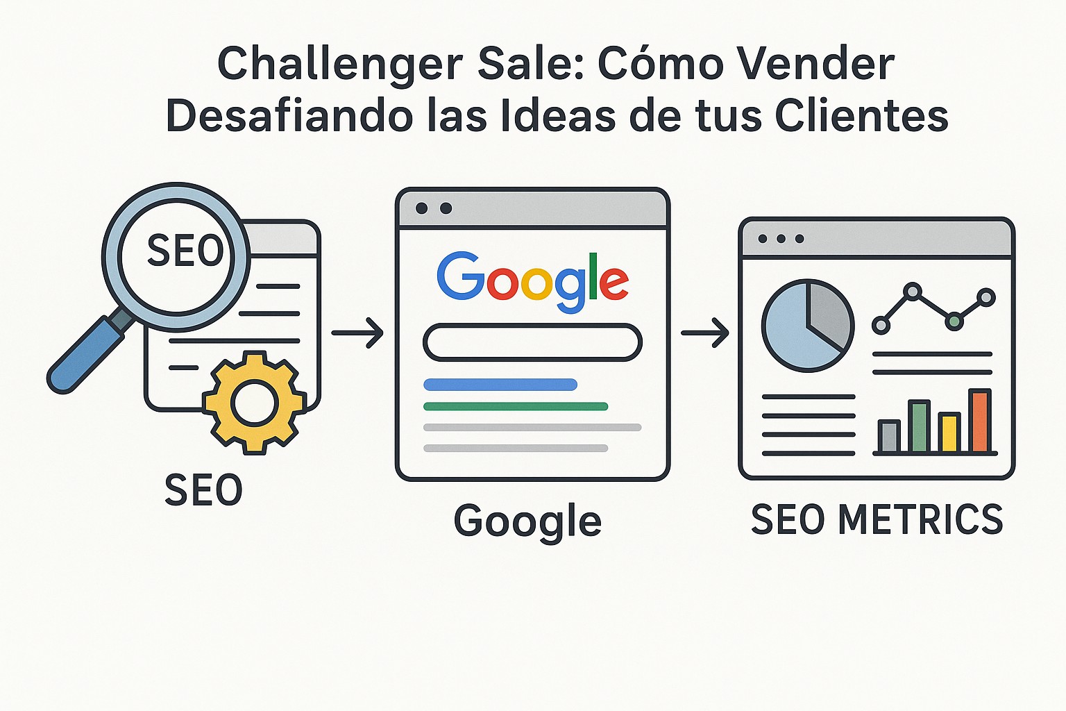 Ilustración sobre modelo challenger sale