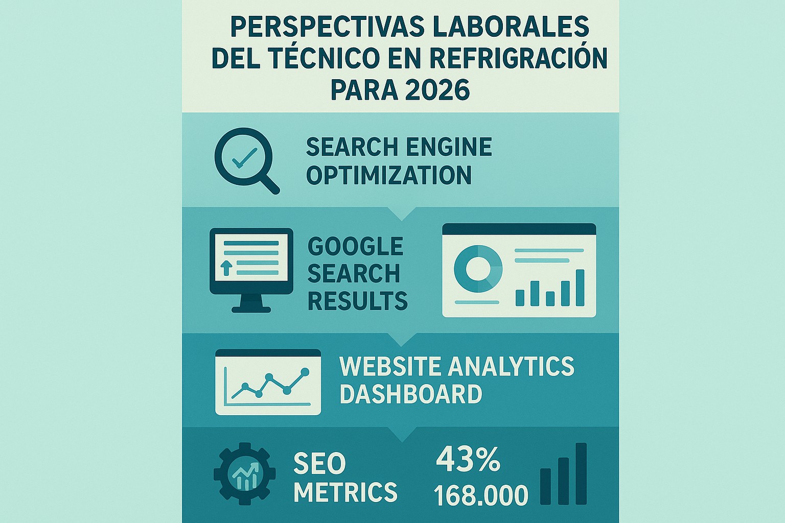 Infografía: conceptos clave de Perspectivas Laborales del Técnico en Refrigeración para 2026