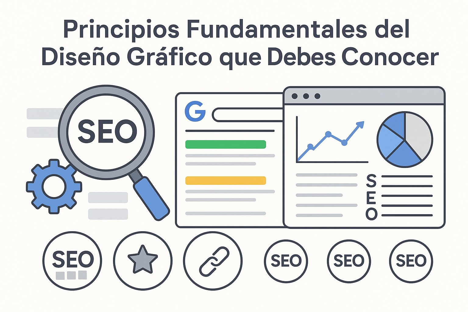 Una composición gráfica equilibrada con elementos distribuidos armónicamente