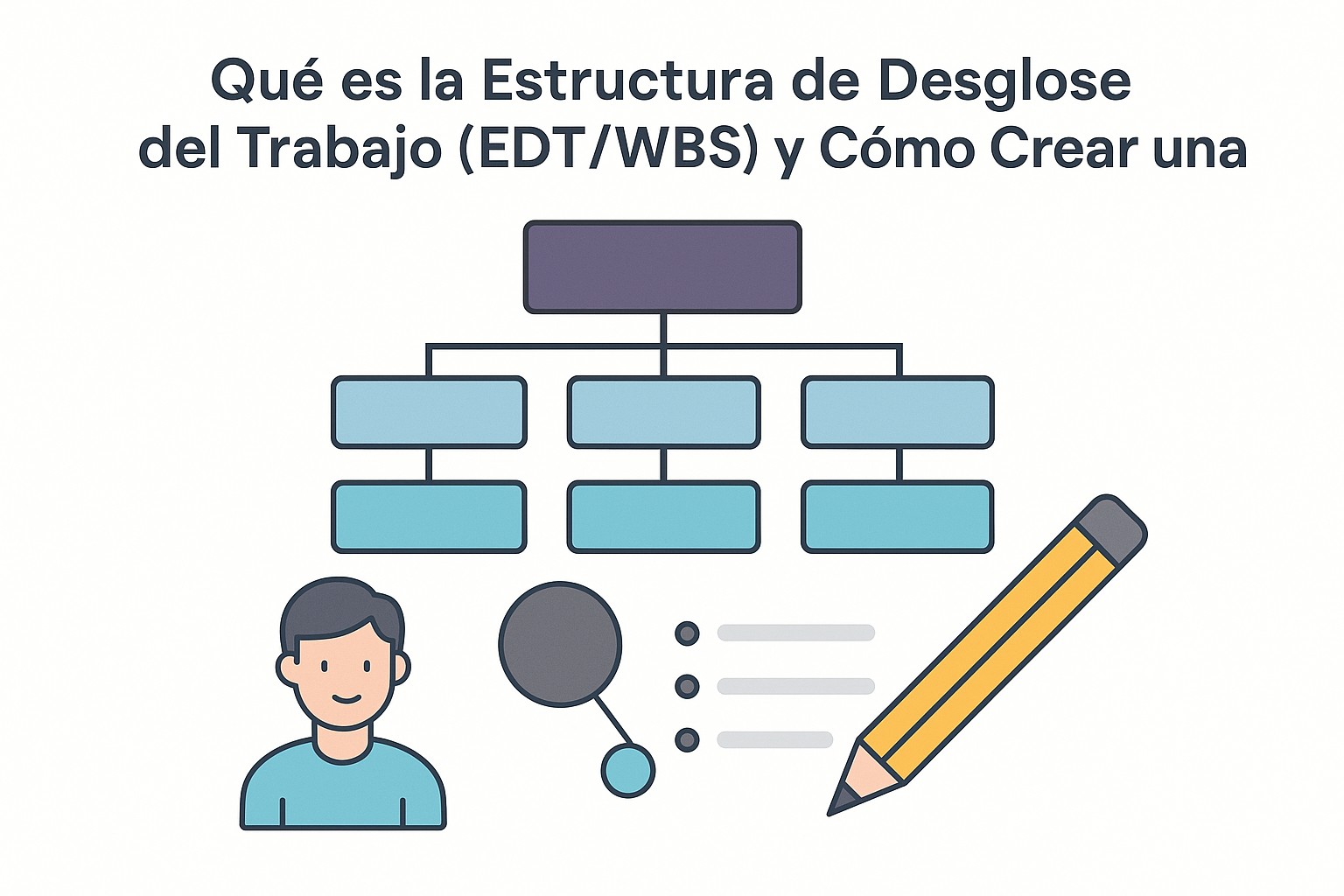 Representación visual de una Estructura de Desglose del Trabajo (EDT) jerárquica