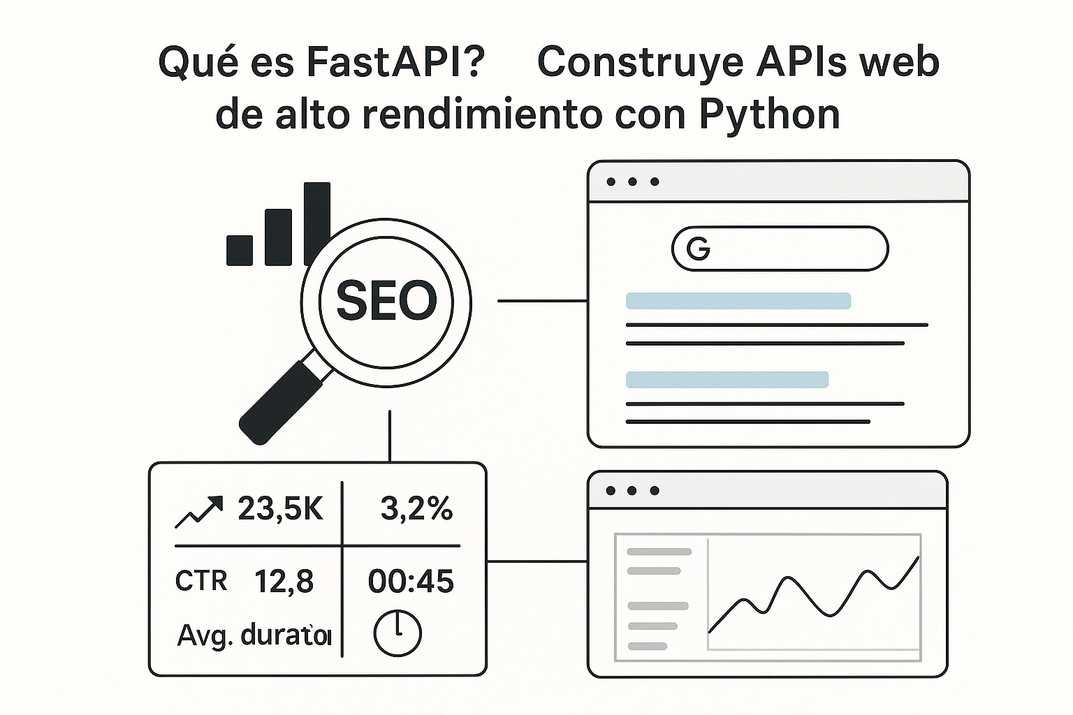 Ilustración sobre que es fastapi python api web