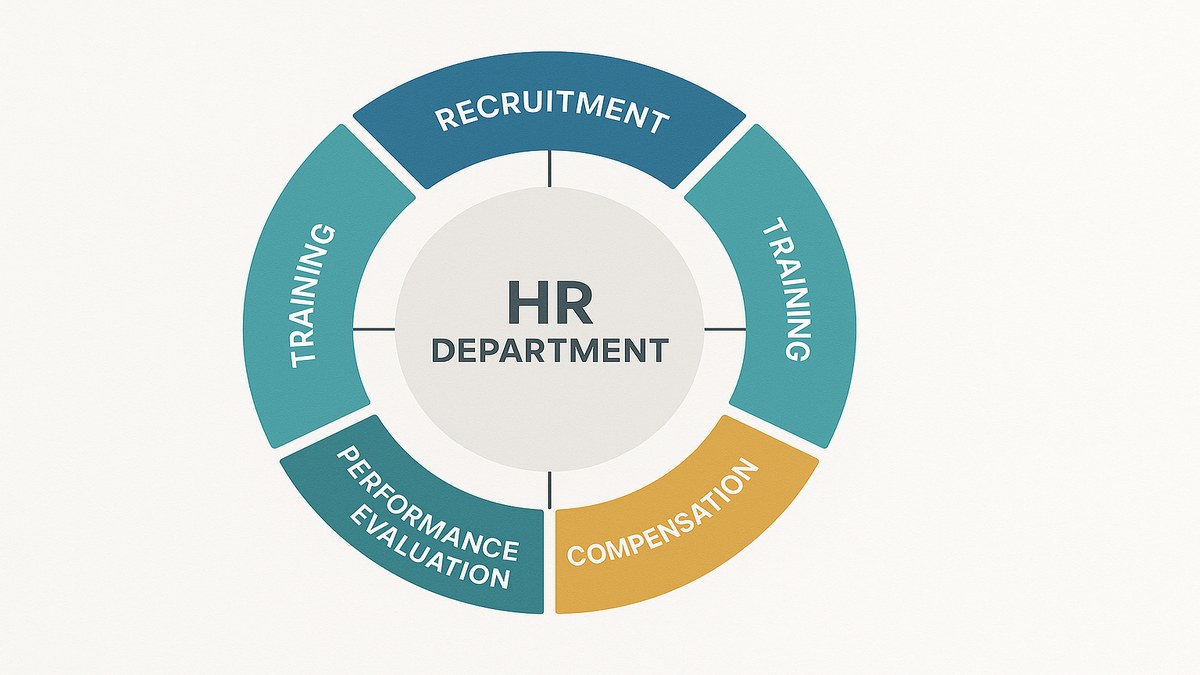 Diagrama circular de las 8 funciones principales de RRHH en Perú