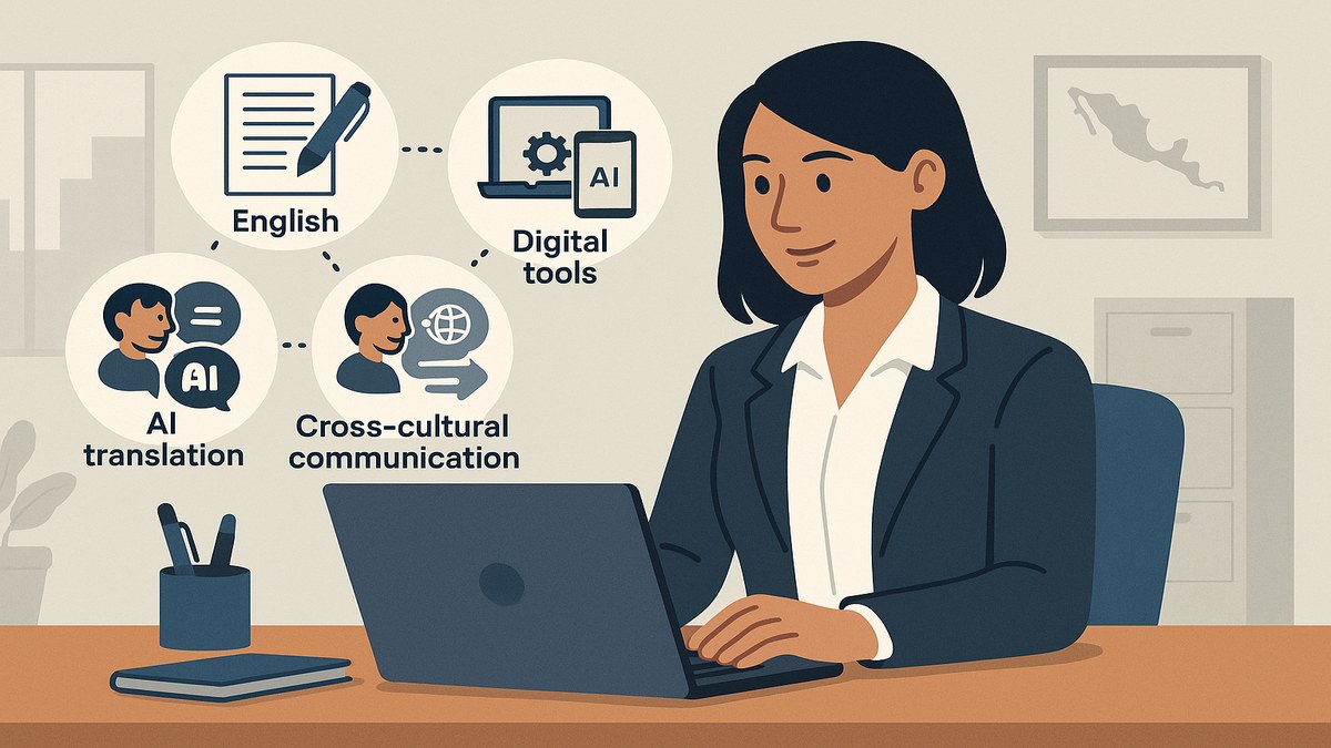 Mapa de habilidades de secretaria bilingüe: inglés técnico, herramientas digitales y soft skills