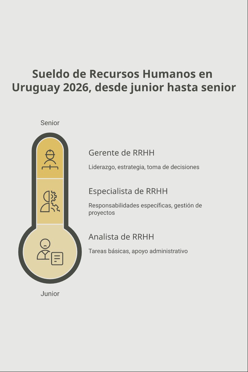 Esquema jerárquico y evolución salarial del área de recursos humanos en Uruguay