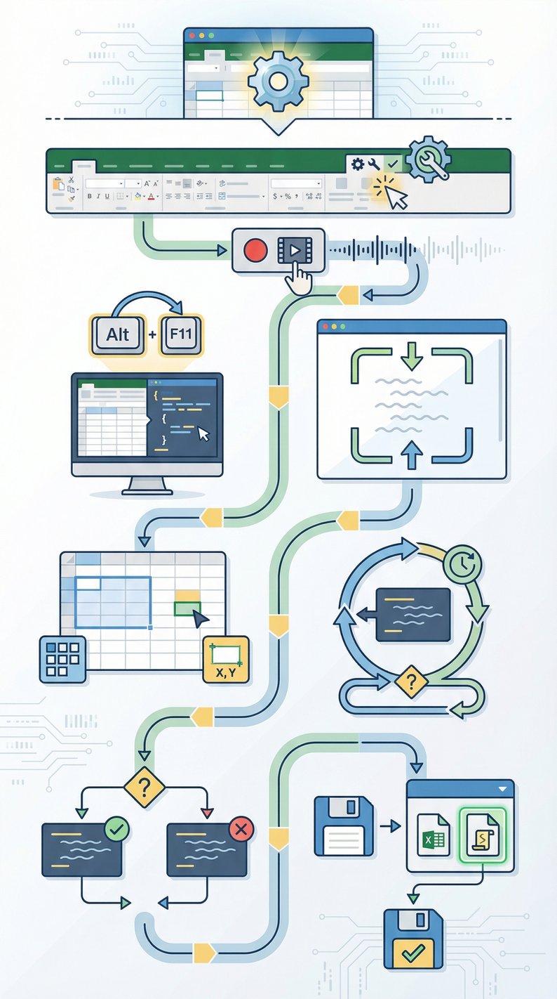 Infografía paso a paso para crear macros en Excel con VBA